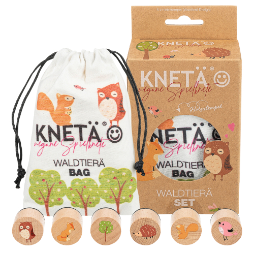 1-KNETA®-Holzstempel-Set-Waldtiere-Hauptbild-Freisteller-NEU-1 סט חותמות עץ לבצק - חיות יער – תמונה 1